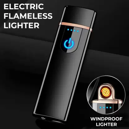 Ultra Thin Flameless Electronic Lighter Rechargeable Lighter with Touch Sensor On-Off Button Lighter for Cigar and Cigarette Lighter  